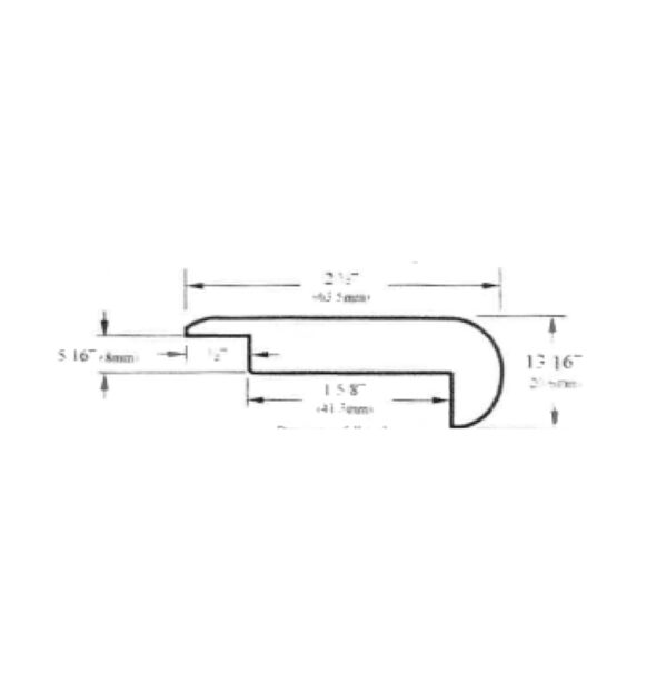 Stairnosing Maple 2-½” x 5/16” x 10’ Overlap 8mm
