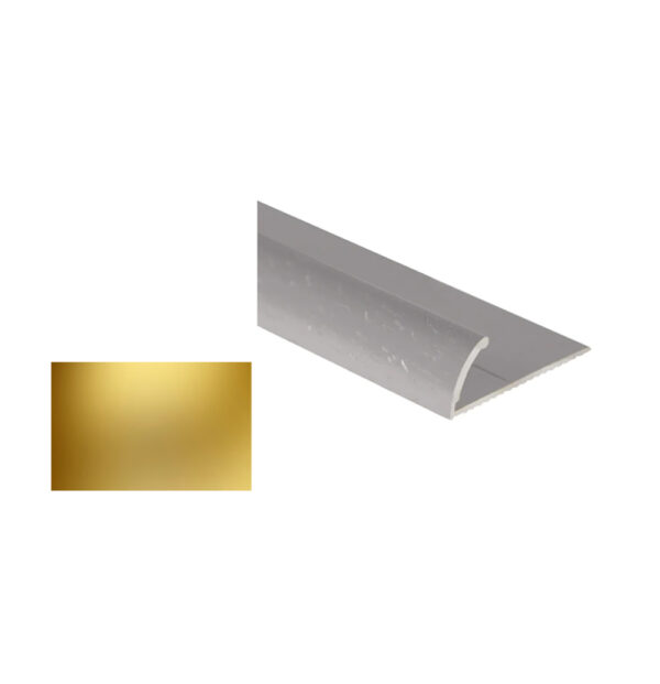 Pinless Metal Moulding Comm. Carpet To Vinyl ½” x 12’ - Gold